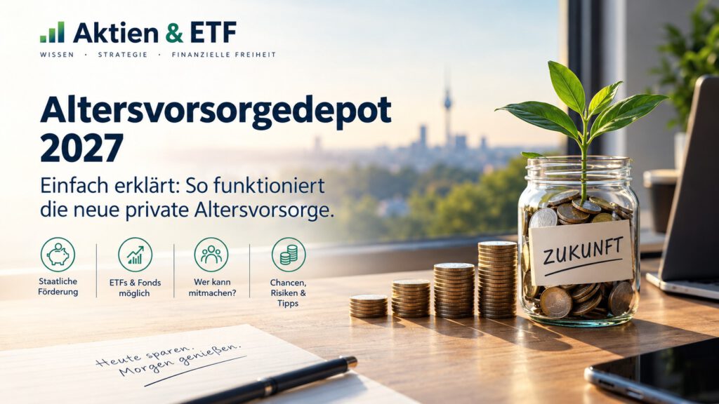 Altersvorsorgedepot: So funktioniert die neue private Altersvorsorge ab 2027 Sparen für die Zukunft und dabei staatliche Förderung bekommen? Ab 2027 soll das neue Altersvorsorgedepot (AV-Depot) genau das ermöglichen. Das AV-Depot soll die bisherige Riester-Rente ablösen und dabei stärker auf ETFs, Fonds und eine flexible Geldanlage setzen. Der Bundestag hat das zugrunde liegende Altersvorsorgereformgesetz Ende März 2026 beschlossen. Der Bundesrat stimmte am 8. Mai 2026 zu. Starten soll das neue Modell am 1. Januar 2027.